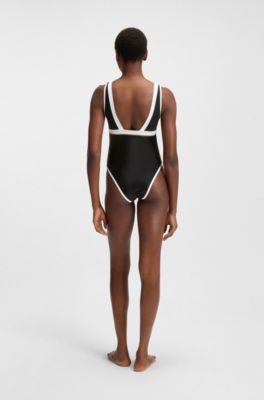 One-piece swimsuit in signature colours, Black