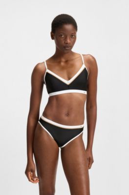 Bas de bikini aux couleurs embl&eacute;matiques, Noir