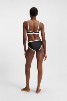 Bas de bikini aux couleurs embl&eacute;matiques, Noir