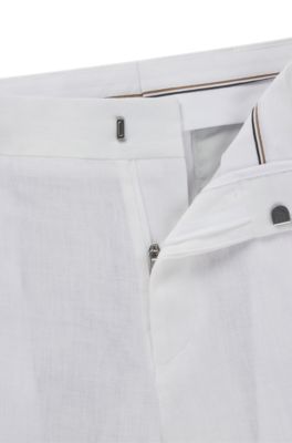 Formal trousers in linen canvas, White