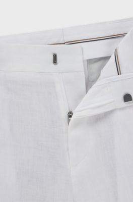 Formal trousers in linen canvas, White