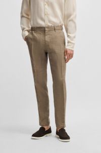 Pantalon van linnen canvas, Donkerbruin