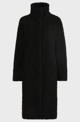 Formal coat in soft teddy, Black