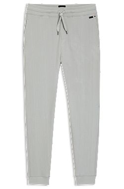 Cotton-blend tracksuit bottoms with waffle structure