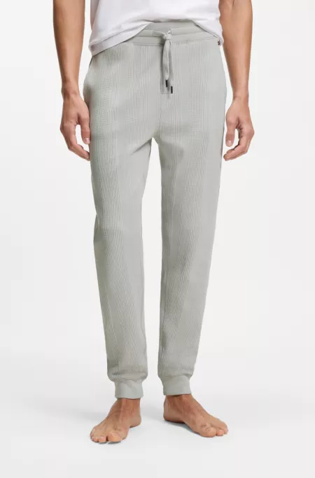 Cotton-blend tracksuit bottoms with waffle structure