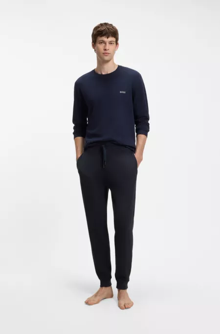 Cotton-blend tracksuit bottoms with waffle structure