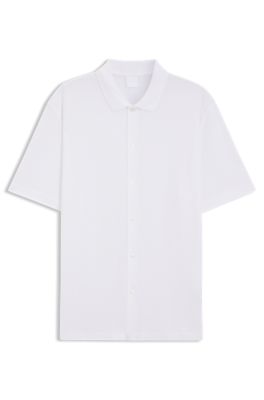 Regular-fit shirt in waffle cotton, White