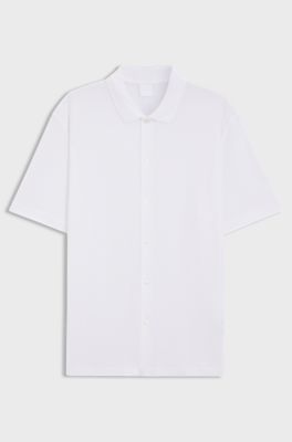 Regular-fit shirt in waffle cotton, White