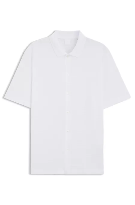 Regular-fit shirt in waffle cotton