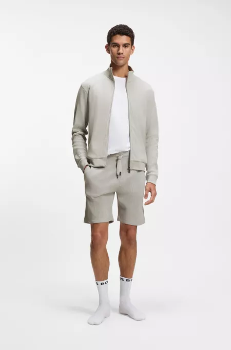 Cotton-blend shorts with waffle structure