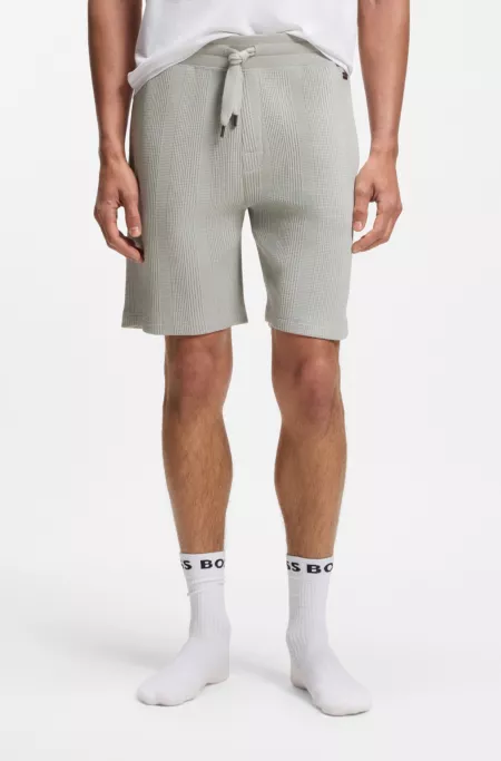 Cotton-blend shorts with waffle structure