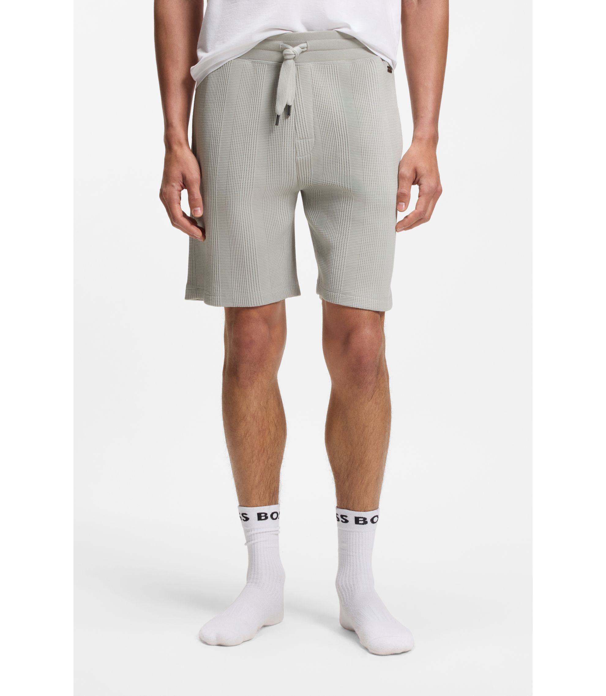 Shorts aus Baumwoll-Mix mit Waffelstruktur