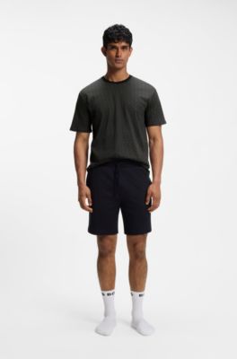 Cotton pyjama set with all-over print T-shirt, Black