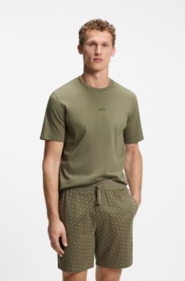 Cotton pyjama set with all-over print T-shirt, Light Green