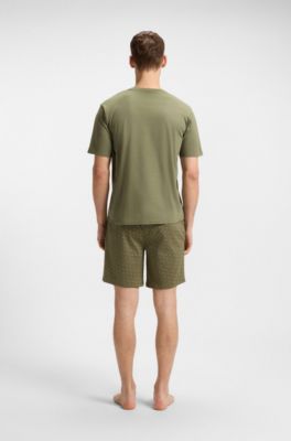 Two-piece pyjama set in cotton, Light Green