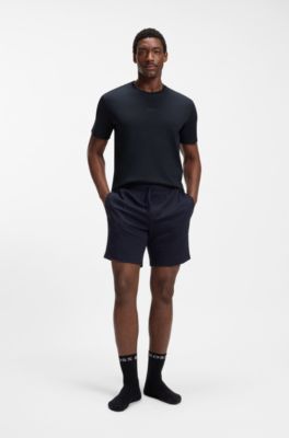 Cotton pyjama set with all-over print T-shirt, Dark Blue