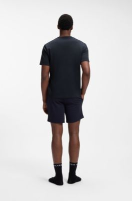 Cotton pyjama set with all-over print T-shirt, Dark Blue