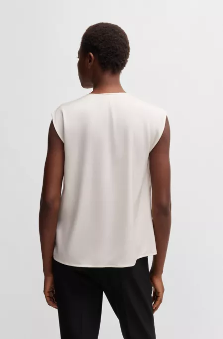 Chemisier sans manches en satin de soie stretch