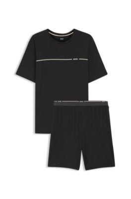 Gift-boxed pyjamas in stretch-bamboo jersey, Dark Grey
