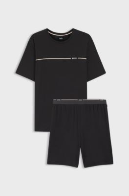 Gift-boxed pyjamas in stretch-bamboo jersey, Dark Grey
