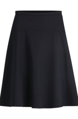 A-line skirt in stretch cotton, Dark Blue