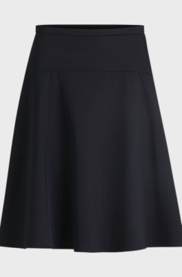 A-line skirt in stretch cotton, Dark Blue