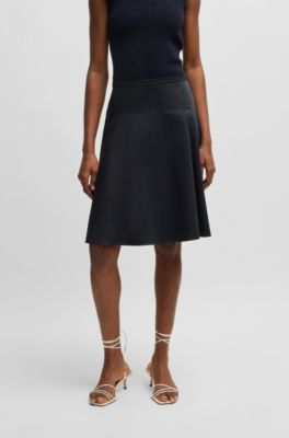 A-line skirt in stretch cotton, Dark Blue
