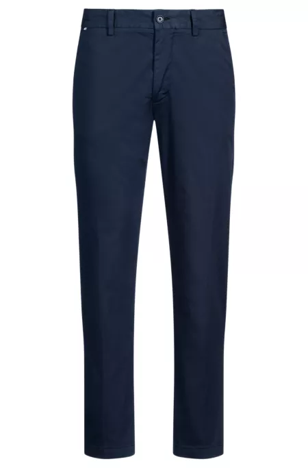Slim-fit trousers in cotton-blend satin