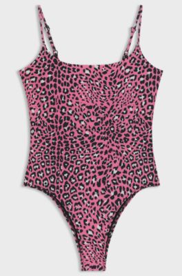 Quick-drying swimsuit with all-over print, Patterned