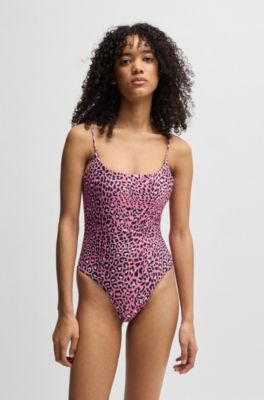 Costume da bagno ad asciugatura rapida con stampa all-over, A disegni