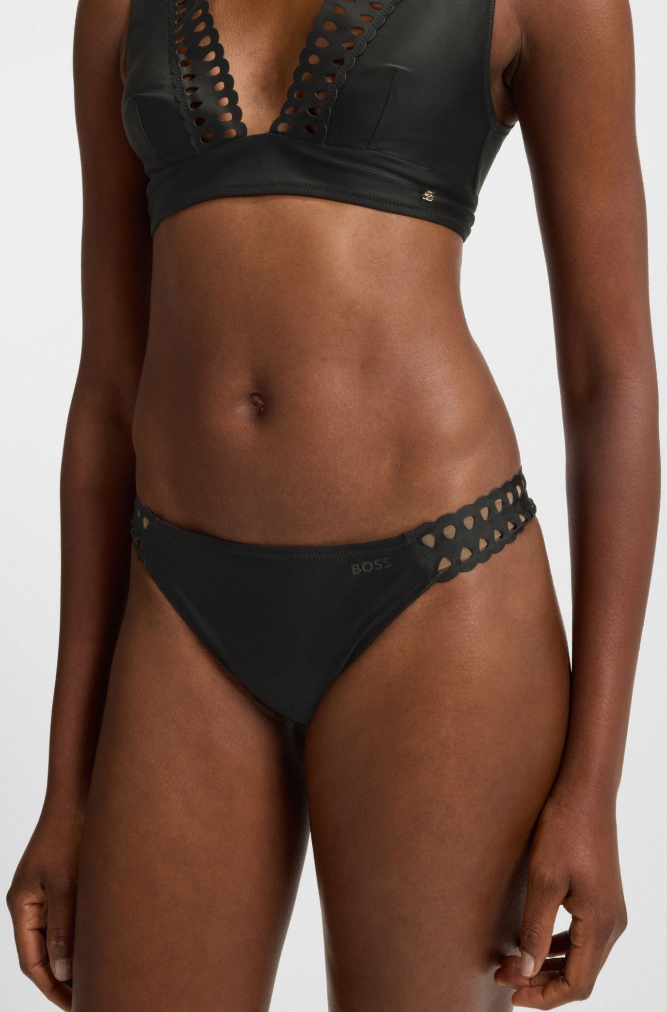 BOSS - ビキニボトム レーザーカットディテール - ブラック