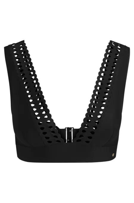 SPF 50 bikini top with laser-cut details
