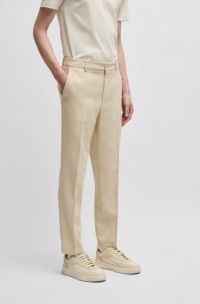 Formal trousers in micro-patterned tweed, Light Beige