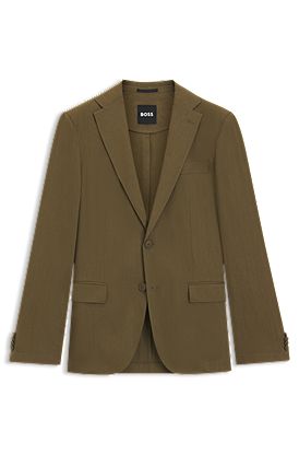 Modern-fit machine-washable suit jacket in a stretch-linen blend