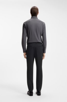 Boss Tapered-fit trousers in stretch seersucker chinos herr – bild 2
