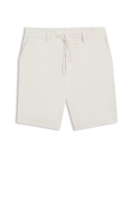 BOSS - Formal shorts in a linen blend - White