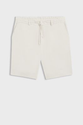 Formal shorts in a linen blend, White