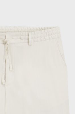 Formal shorts in a linen blend, White