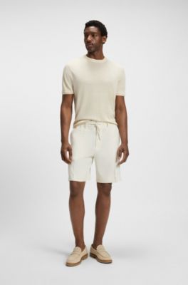 Formal shorts in a linen blend, White