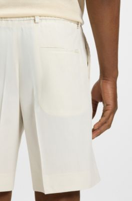 Formal shorts in a linen blend, White