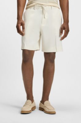 Formal shorts in a linen blend, White