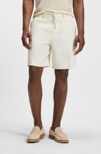 Formal shorts in a linen blend, White