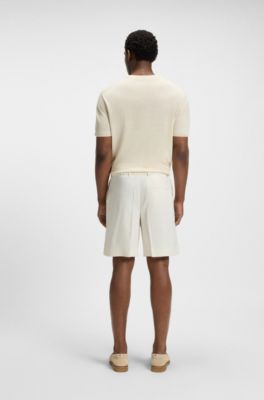 Formal shorts in a linen blend, White