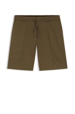 Formal shorts in a linen blend, Olive