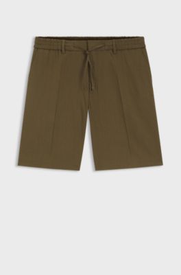 Formal shorts in a linen blend, Olive