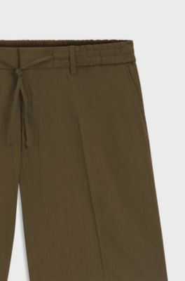 Formal shorts in a linen blend, Olive