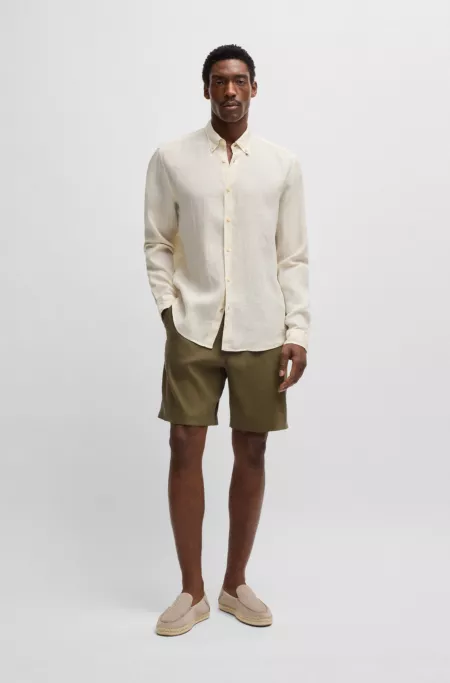 Formal shorts in a linen blend