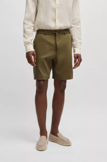 Formal shorts in a linen blend