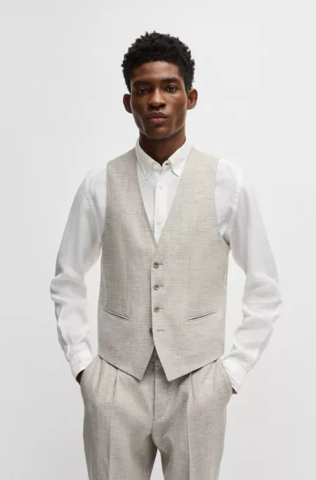 Slim-fit waistcoat with logo-detailed lining