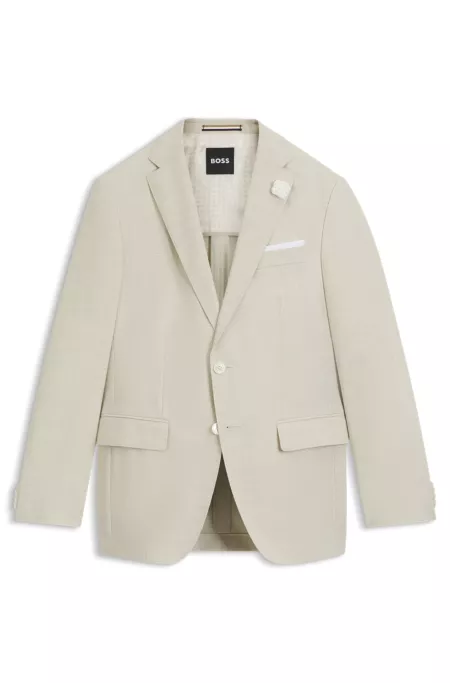 Slim-fit suit jacket in a patterned wool blend